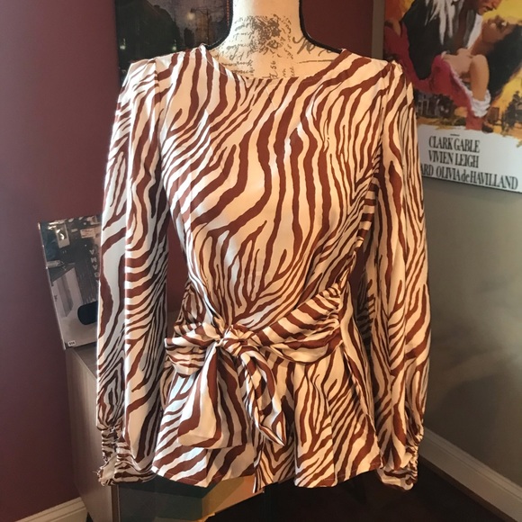 ♥️1 left ♥️Silky zebra blouse - Picture 3 of 5